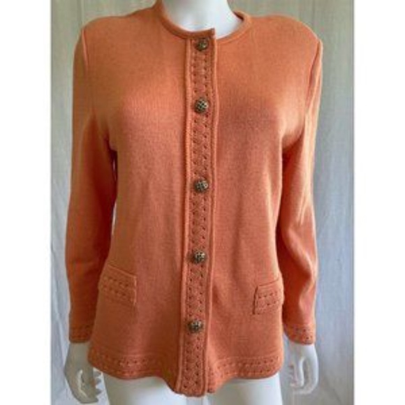 American Collection Women's Cardigan Sweater Orange Buttons Long Sleeves Size M - Picture 2 of 12